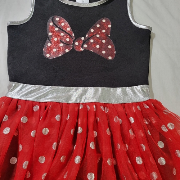 Disney Minnie Mouse Black And Red Hooded Ears Dress Girls size med 7/8 - Picture 3 of 5